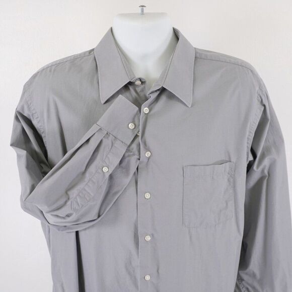 Joe Joseph Abboud Collared Dress Shirt 17.5‎ 32/33 Double Mercanized Cotton Gray - Picture 1 of 11